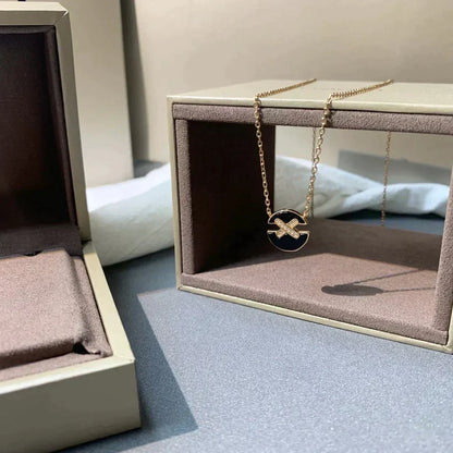[✨Rose💎]JEUX DE ROSE GOLD DIAMOND NECKLACE