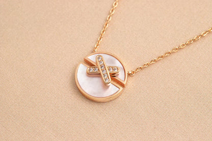 [✨Rose💎]JEUX DE ROSE GOLD DIAMOND NECKLACE