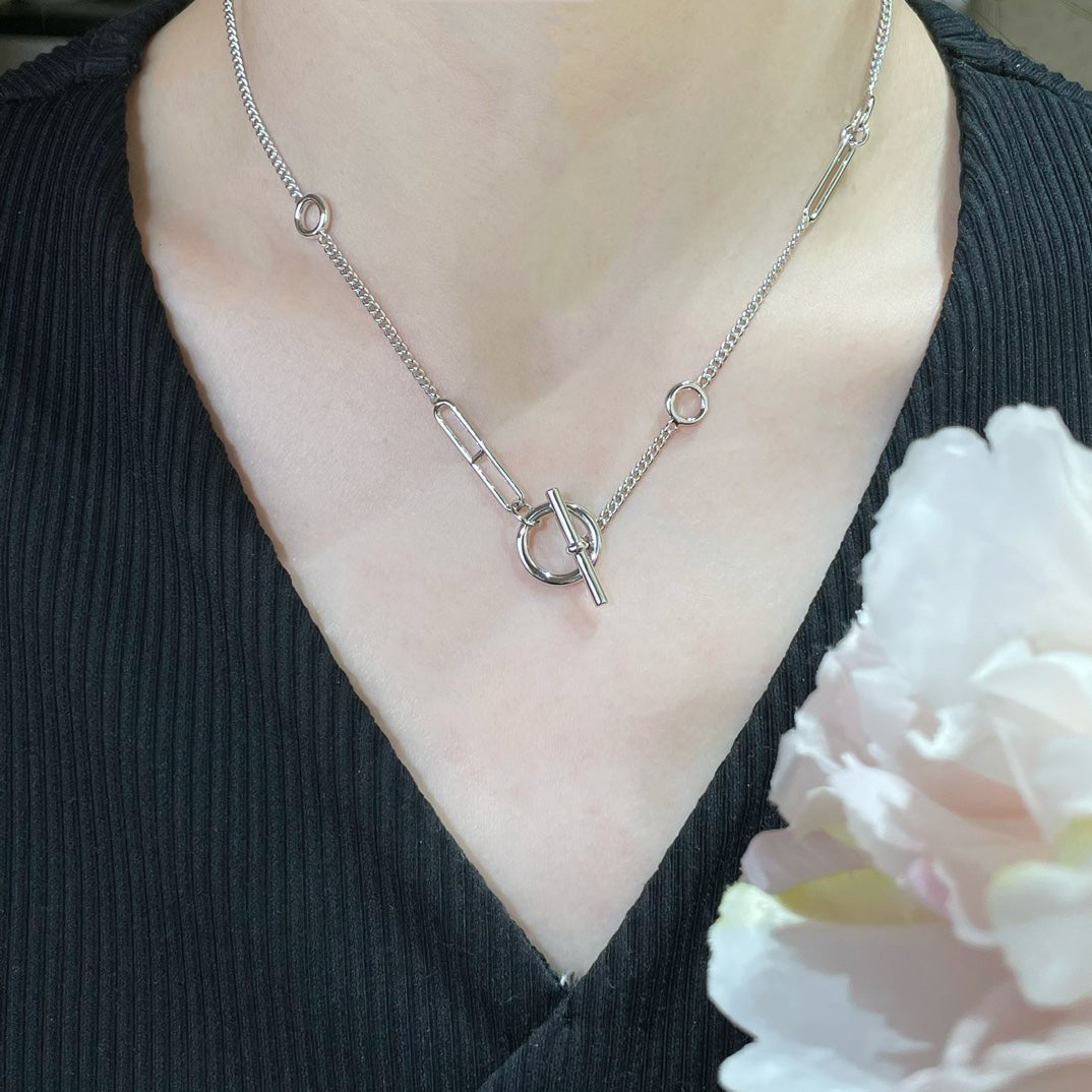 [✨Rose💎]HM STERLING CHAINE D'ANCRE HEART