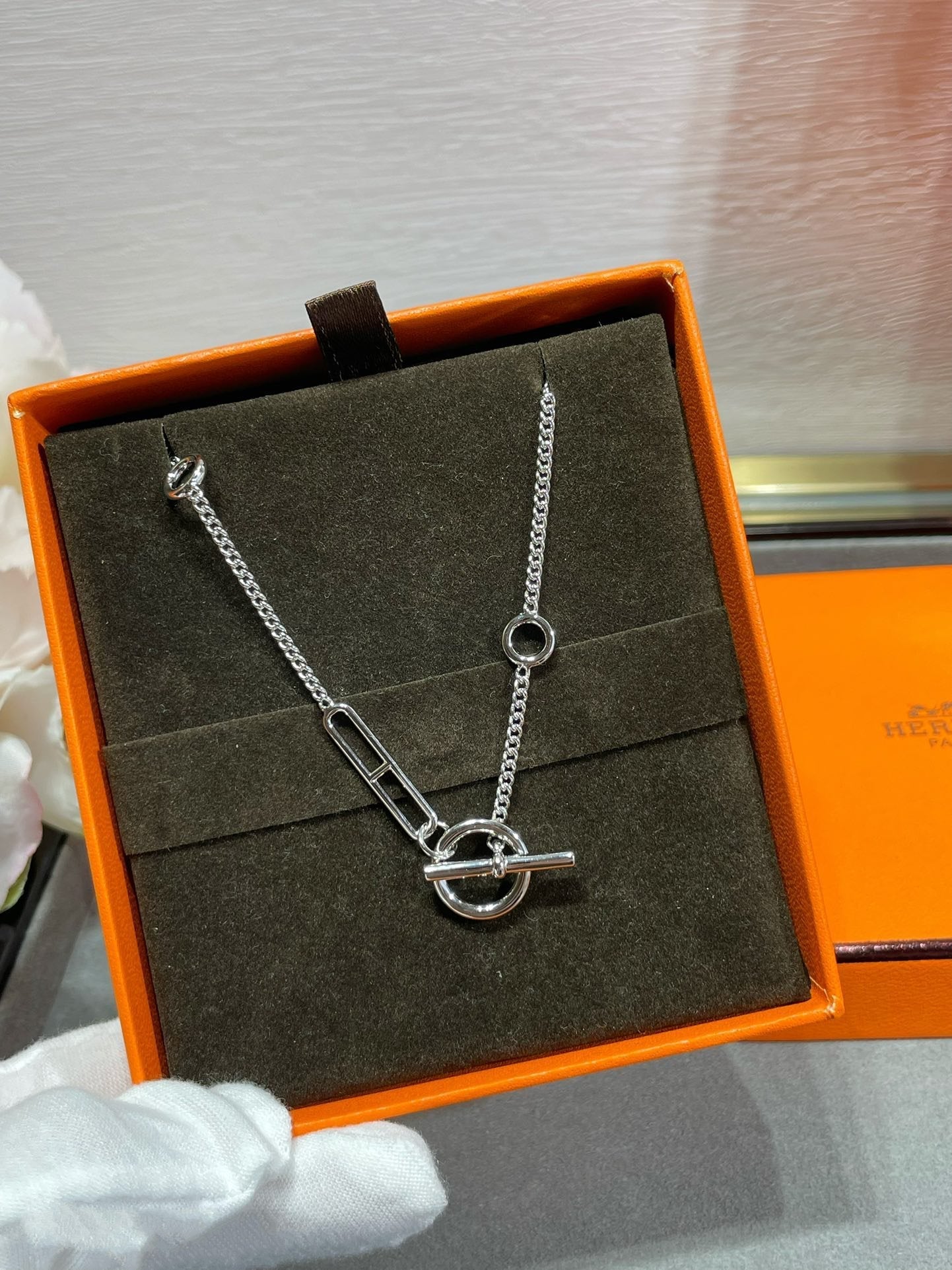 [✨Rose💎]HM STERLING CHAINE D'ANCRE HEART