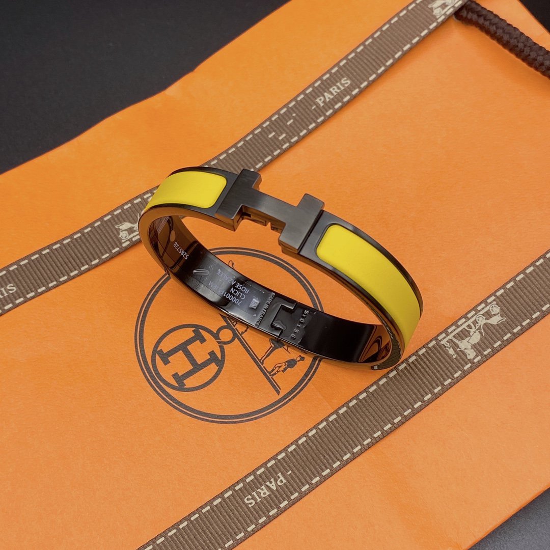 [✨Rose💎]CLIC HM SO BLACK YELLOW BRACELET