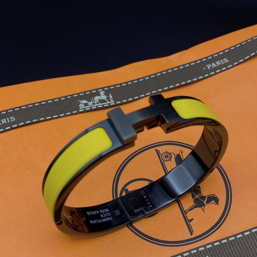 [✨Rose💎]CLIC HM SO BLACK YELLOW BRACELET