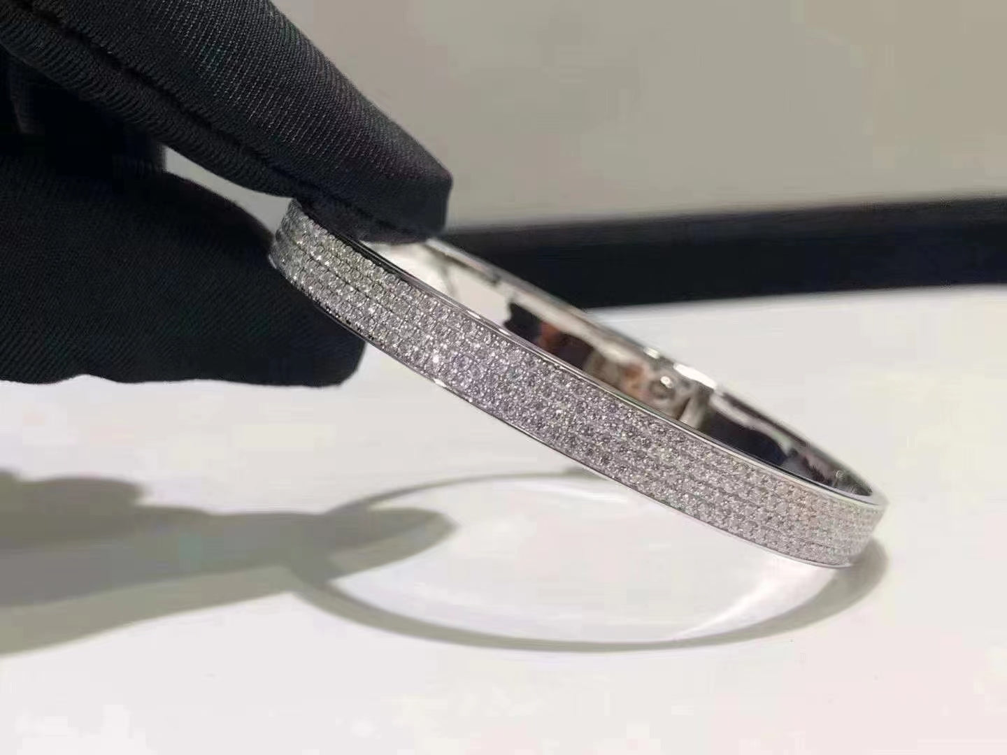 [✨Rose💎]HM KELLY BRACELET IN SILVER AND FULL PAVE DIAMOND