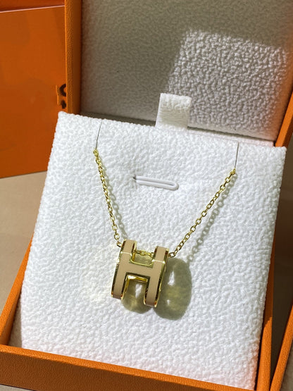[✨Rose💎]HM CLIC YELLOW ENAMEL GOLD NECKLACE