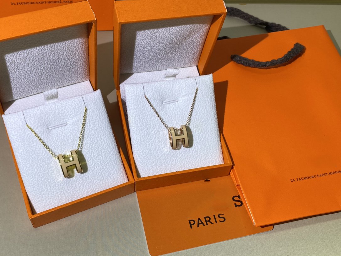 [✨Rose💎]HM CLIC YELLOW ENAMEL GOLD NECKLACE