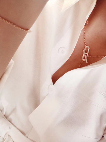 [✨Rose💎]HM FIRE PIG NOSE NECKLACE TRENDY STREET
