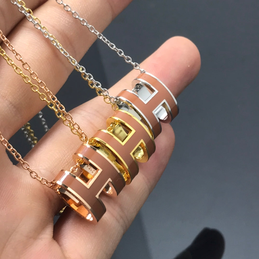 [✨Rose💎]H NECKLACE BROWN