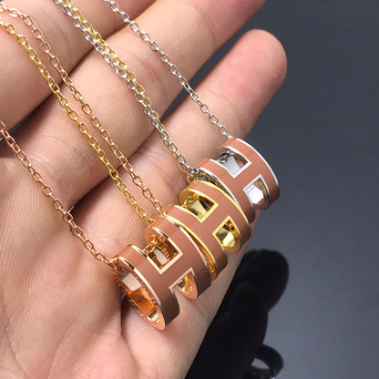 [✨Rose💎]H NECKLACE BROWN