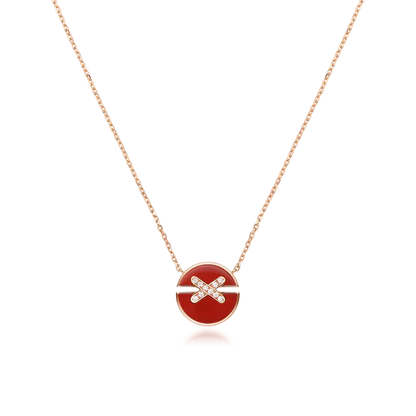 [✨Rose💎]JEUX DE ROSE GOLD DIAMOND NECKLACE