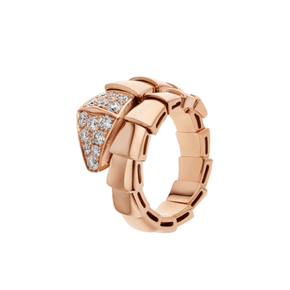 [✨Rose💎]SERPENTI RING PINK GOLD DIAMOND
