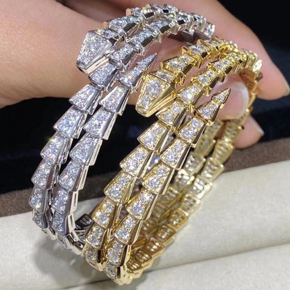 [✨Rose💎]SERPENTI BRACELET GOLD DIAMOND DOUBLE ROW