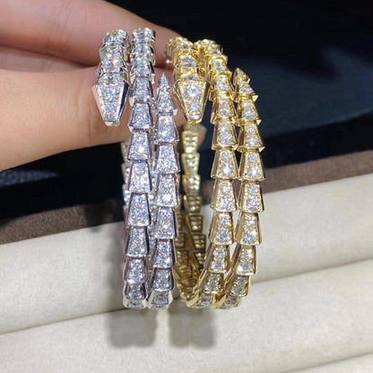 [✨Rose💎]SERPENTI BRACELET GOLD DIAMOND DOUBLE ROW