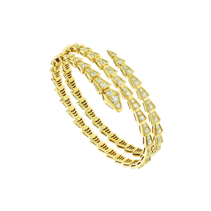 [✨Rose💎]SERPENTI BRACELET GOLD DIAMOND DOUBLE ROW