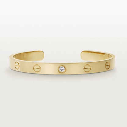 [✨Rose💎]LOVE BRACELET 6.1MM 1 DIAMOND OPEN CUFF