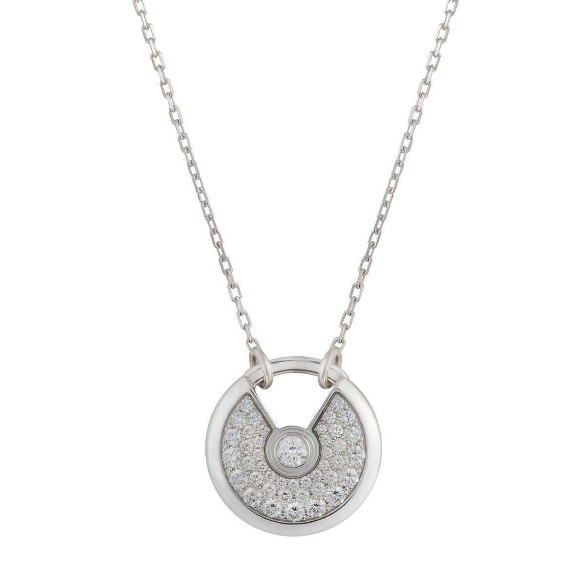 [✨Rose💎]AMULETTE SILVER FULL DIAMOND NECKLACE