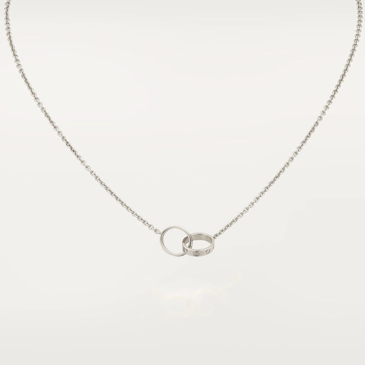 [✨Rose💎]LOVE NECKLACE PINK GOLD AND SILVER