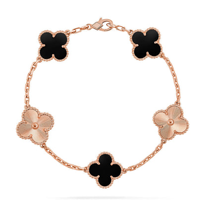 [✨Rose💎] CLOVER 5 MOTIF ONYXS BRACELET COLLECTION