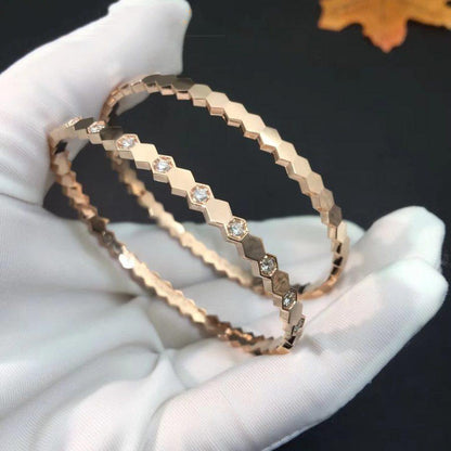 [✨Rose💎]BEE LOVE PINK GOLD DIAMOND BRACELET