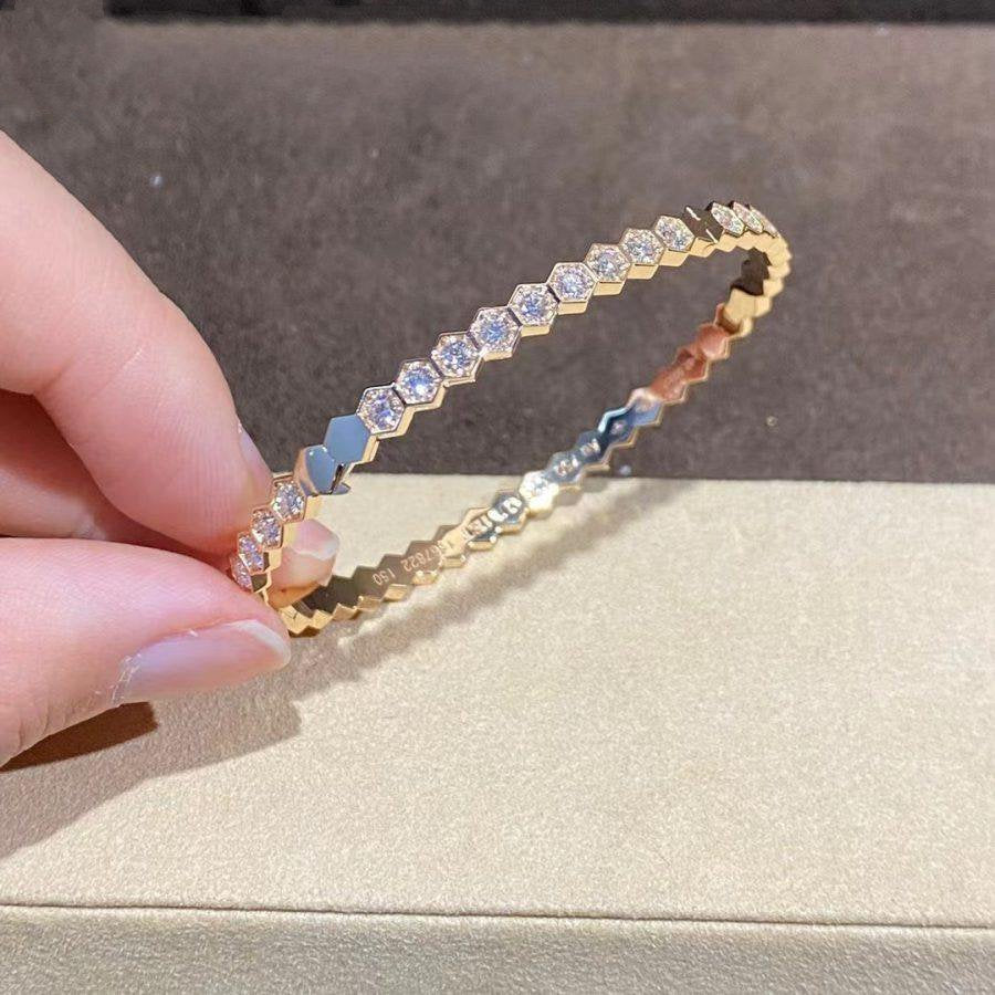 [✨Rose💎]BEE LOVE GOLD BRACELET FULL DIAMOND