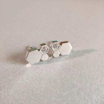 [✨Rose💎]BEE LOVE SILVER DIAMOND EARRINGS