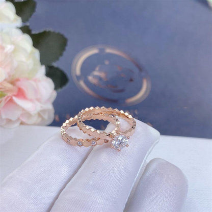 [✨Rose💎]BEE LOVE RING PINK GOLD DIAMOND