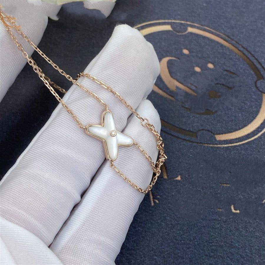 [✨Rose💎]JEUX BRACELET WHITE MOP PINK GOLD 1 DIAMOND