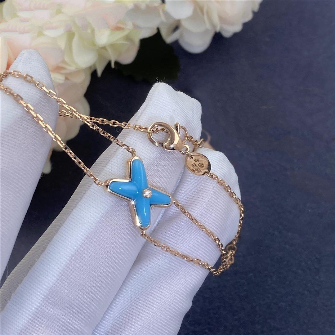 [✨Rose💎]JEUX BRACELET TURQUOISE PINK GOLD 1 DIAMOND
