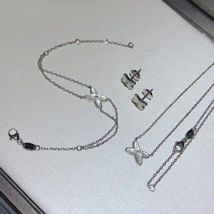 [✨Rose💎]JEUX BRACELET WHITE MOP SILVER 1 DIAMOND