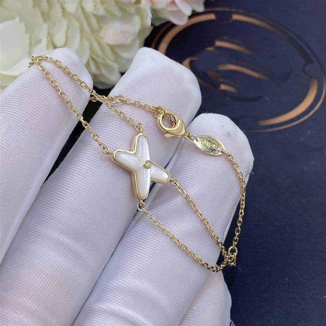 [✨Rose💎]JEUX BRACELET WHITE MOP GOLD 1 DIAMOND