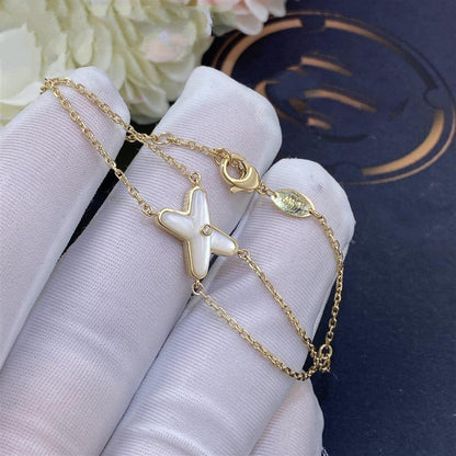 [✨Rose💎]JEUX BRACELET WHITE MOP GOLD 1 DIAMOND
