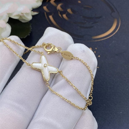 [✨Rose💎]JEUX BRACELET WHITE MOP GOLD 1 DIAMOND