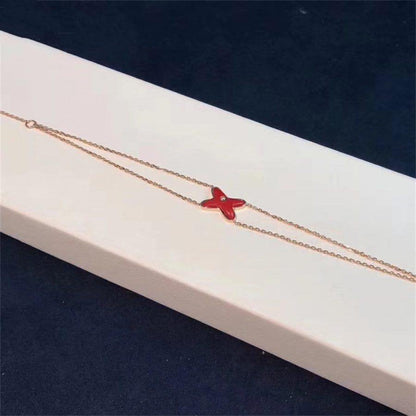 [✨Rose💎]JEUX BRACELET CARNELIAN PINK GOLD 1 DIAMOND