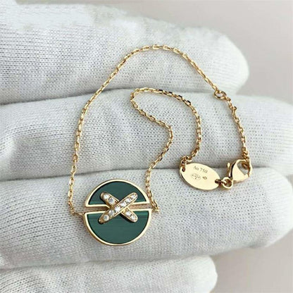 [✨Rose💎]JEUX DE BRACELET MALACHITE PINK GOLD DIAMONDS