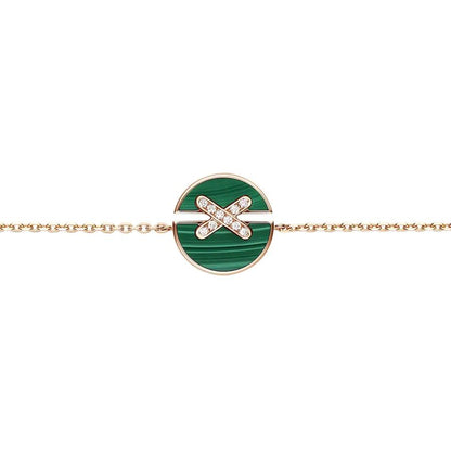 [✨Rose💎]JEUX DE BRACELET MALACHITE PINK GOLD DIAMONDS