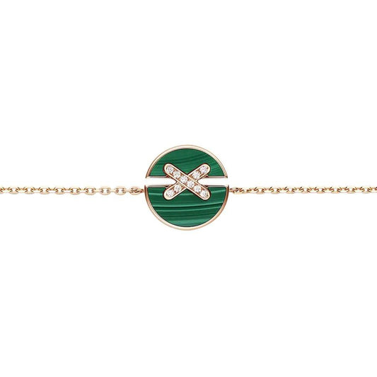 [✨Rose💎]JEUX DE BRACELET MALACHITE PINK GOLD DIAMONDS