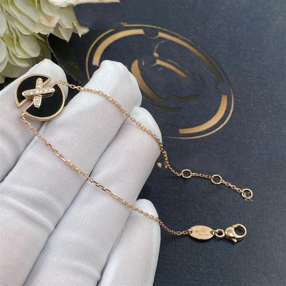 [✨Rose💎]JEUX DE BRACELET ONYX PINK GOLD DIAMOND