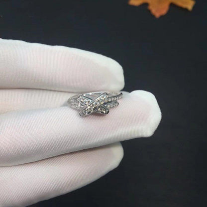 [✨Rose💎]JEUX DE SILVER DIAMOND RING