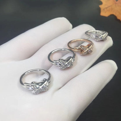 [✨Rose💎]JEUX DE SILVER DIAMOND RING
