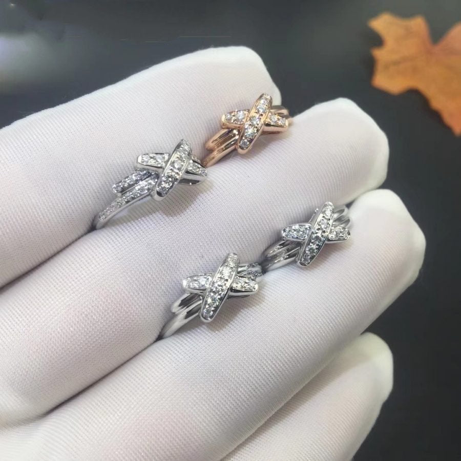 [✨Rose💎]JEUX DE SILVER DIAMOND RING