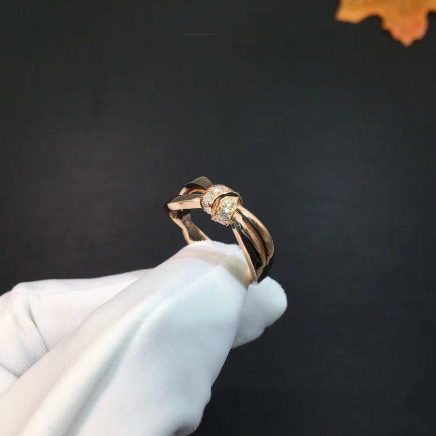 [✨Rose💎]LIENS RING PINK GOLD DIAMOND
