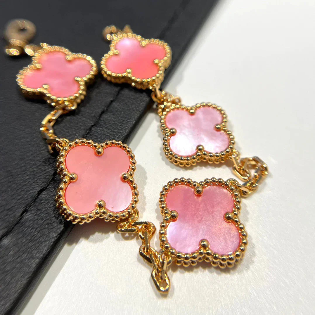 [✨Rose💎] CLOVER 5 MOTIFS  PINK MOP BRACELET COLLECTION