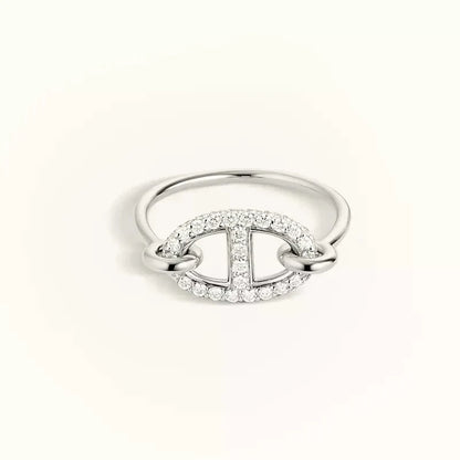 [✨Rose💎]RONDE SMALL SILVER DIAMOND RING