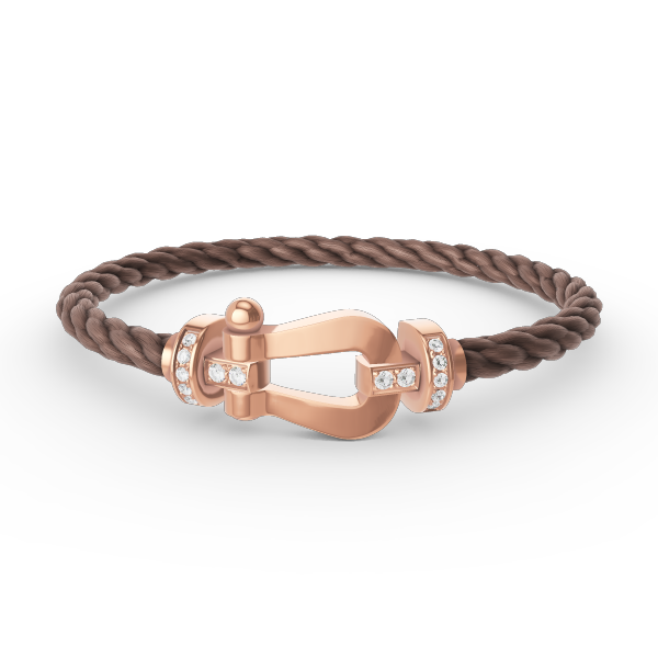 [✨Rose💎]FORCE LARGE HORSESHOE HALF DIAMOND BRACELET ROSE GOLD