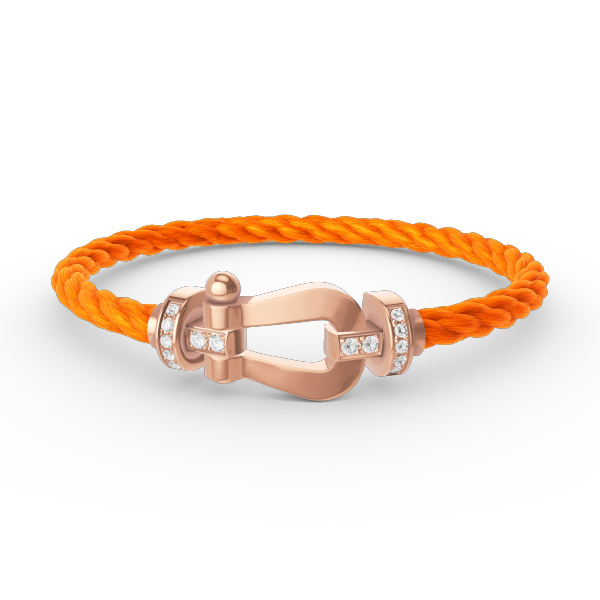 [✨Rose💎]FORCE LARGE HORSESHOE HALF DIAMOND BRACELET ROSE GOLD