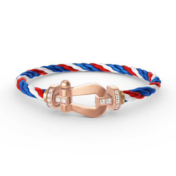 [✨Rose💎]FORCE LARGE HORSESHOE HALF DIAMOND BRACELET ROSE GOLD