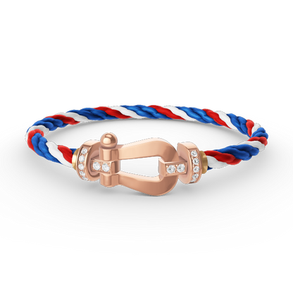 [✨Rose💎]FORCE LARGE HORSESHOE HALF DIAMOND BRACELET ROSE GOLD
