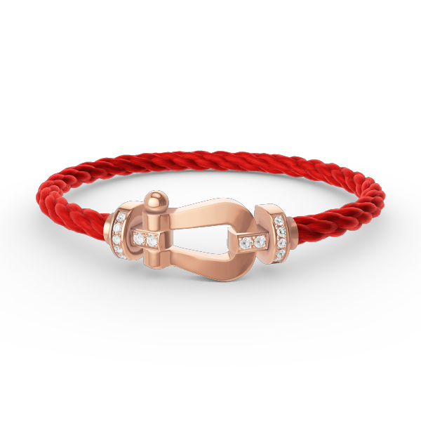 [✨Rose💎]FORCE LARGE HORSESHOE HALF DIAMOND BRACELET ROSE GOLD