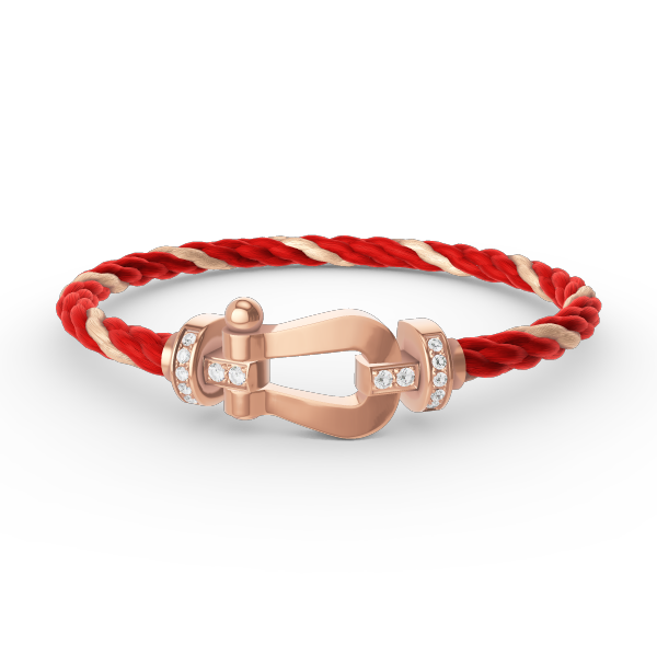 [✨Rose💎]FORCE LARGE HORSESHOE HALF DIAMOND BRACELET ROSE GOLD