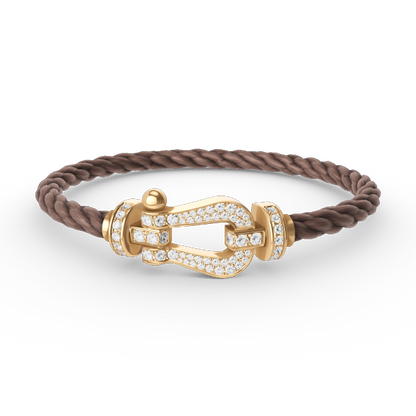[✨Rose💎]FORCE LARGE HORSESHOE FULL DIAMOND BRACELET GOLD