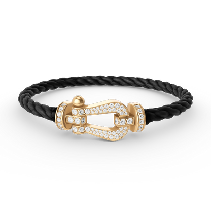 [✨Rose💎]FORCE LARGE HORSESHOE FULL DIAMOND BRACELET GOLD